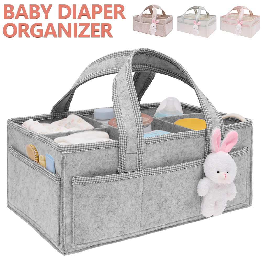 Baby Nursery Essentials - Baby Diaper Caddy Felt Baby Diaper
