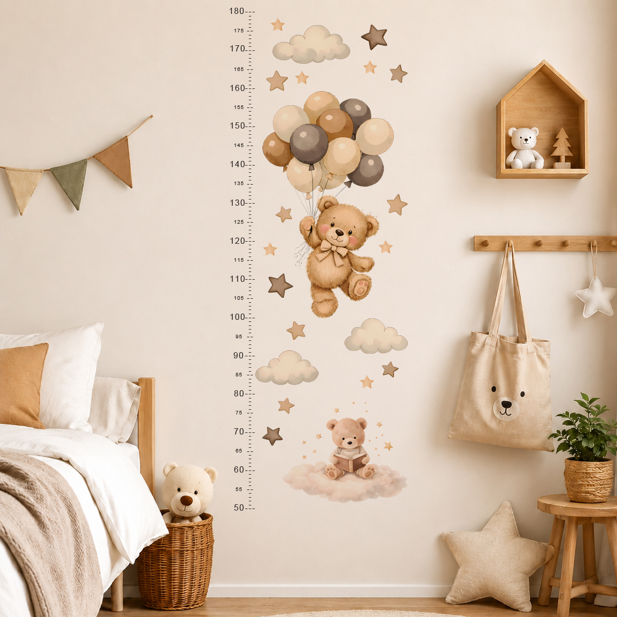 Baby Nursery Set Furniture - Bohemia Cute Bear Height Chart Wall