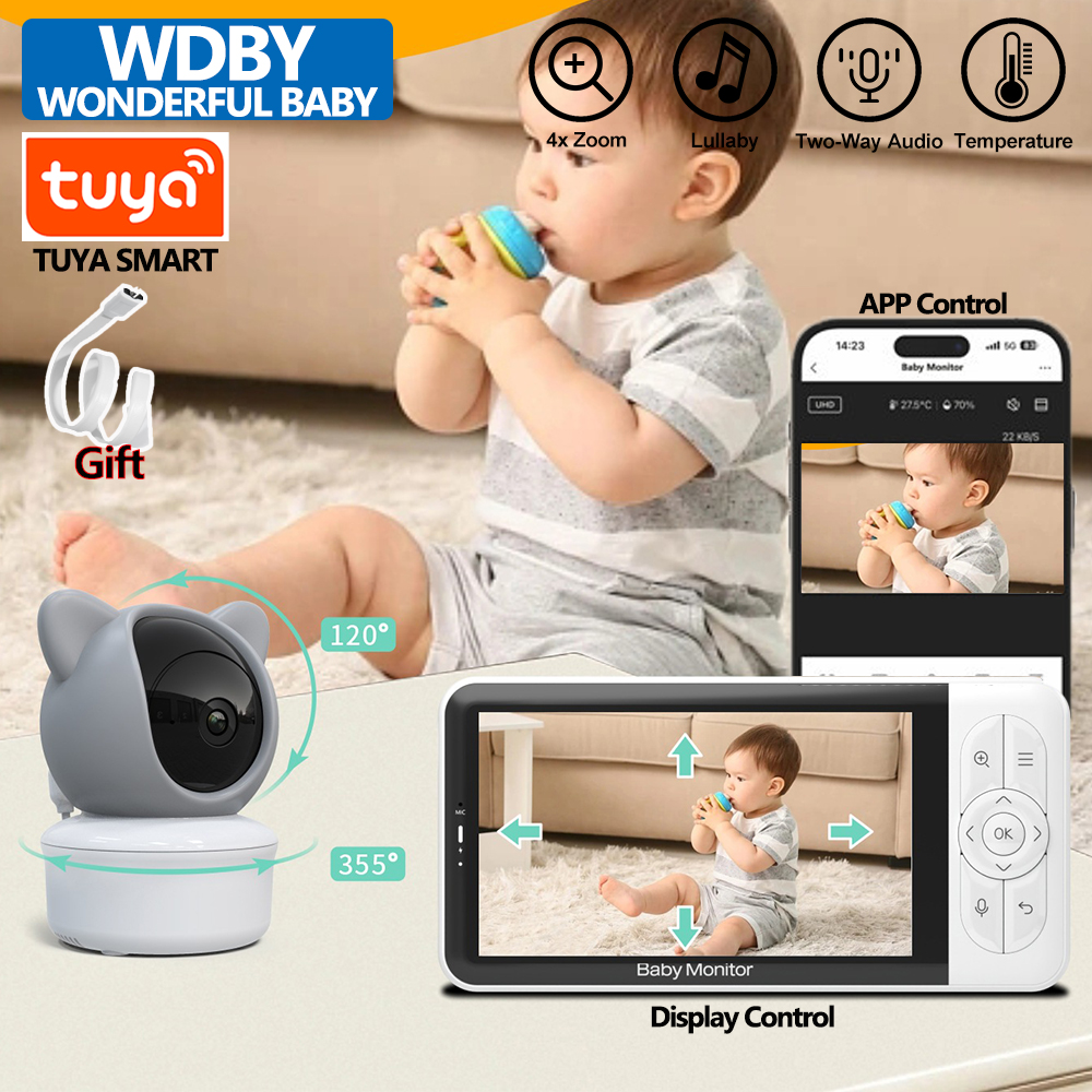 Baby Monitor Split Screen - 5 Inch Video Baby Monitor with