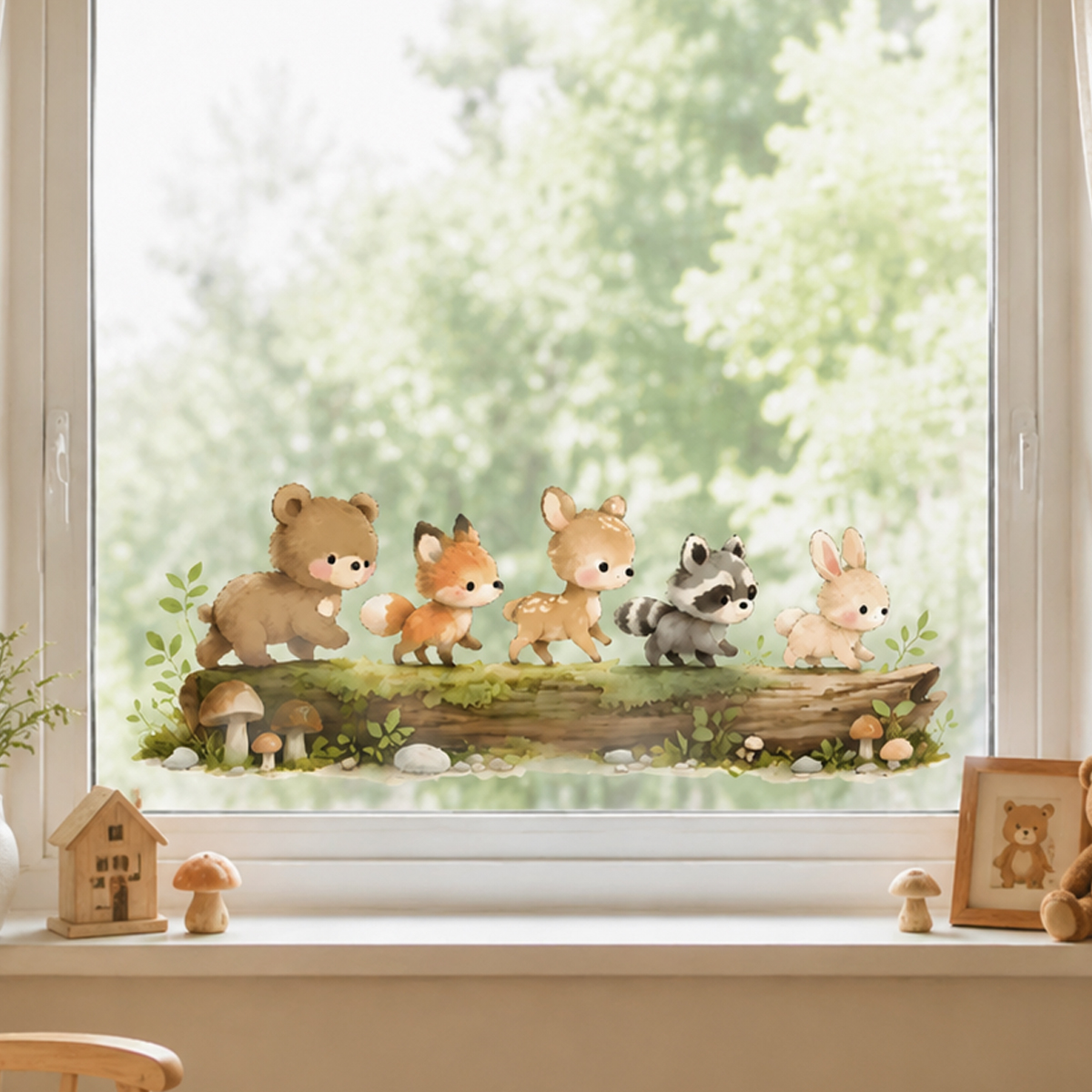 Baby Nursery Home - Nursery Forest Animals Window Sticker Removable