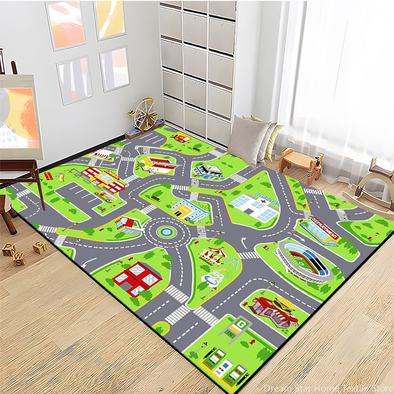Baby Nursery Games - Kids Road Traffic Carpet Cartoon Car