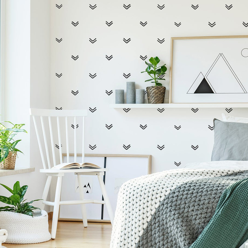 Baby Nursery Set Furniture - 55 Pcs Geometric Scandinavian Arrow Wall
