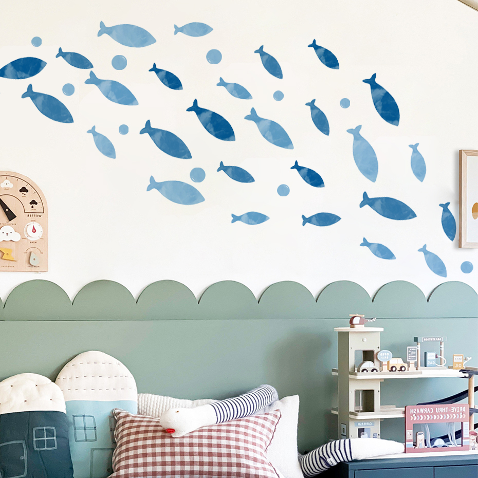 Baby Nursery Ocean - Blue Fish Vinyl Wall sticker for