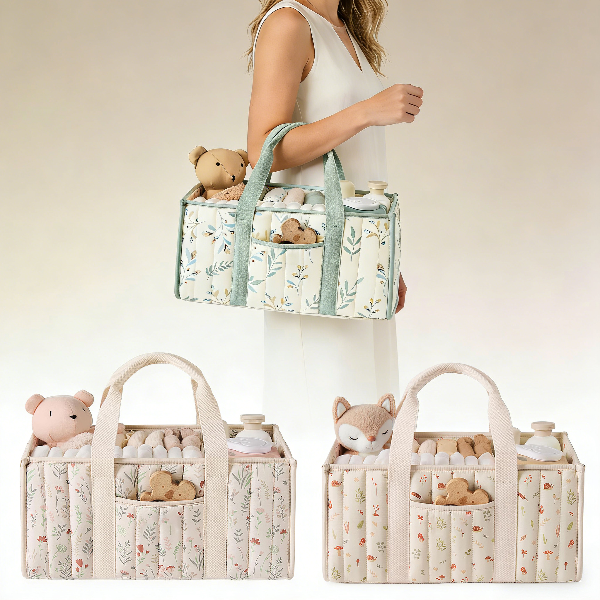 Baby Nursery Essentials - Diaper Caddy Organizer, Stylish Nursery Storage