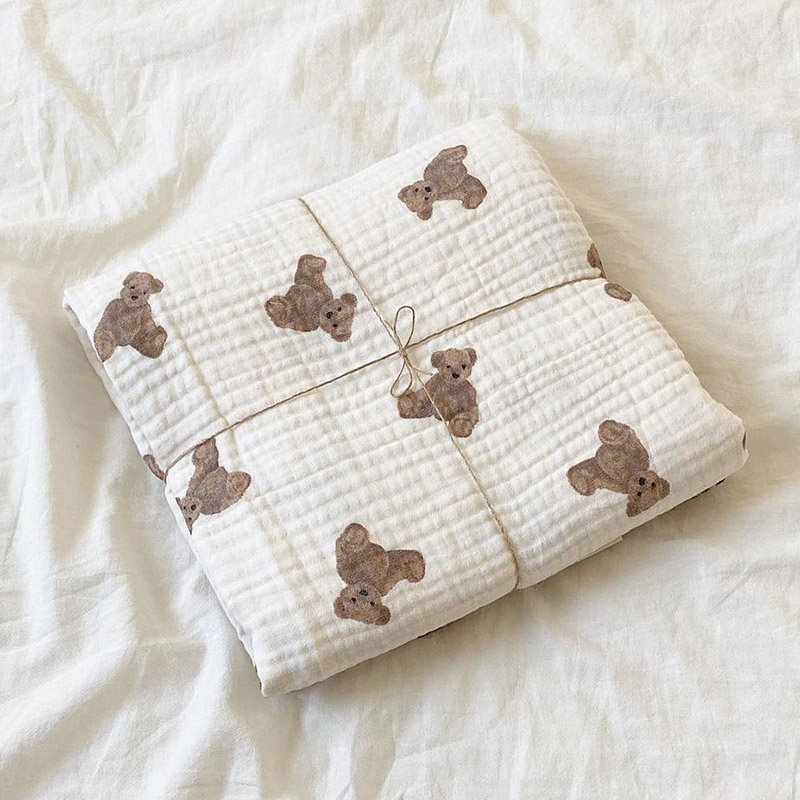 Bear Print Baby Blankets Newbo - Swaddle Blanket Muslin avis et prix