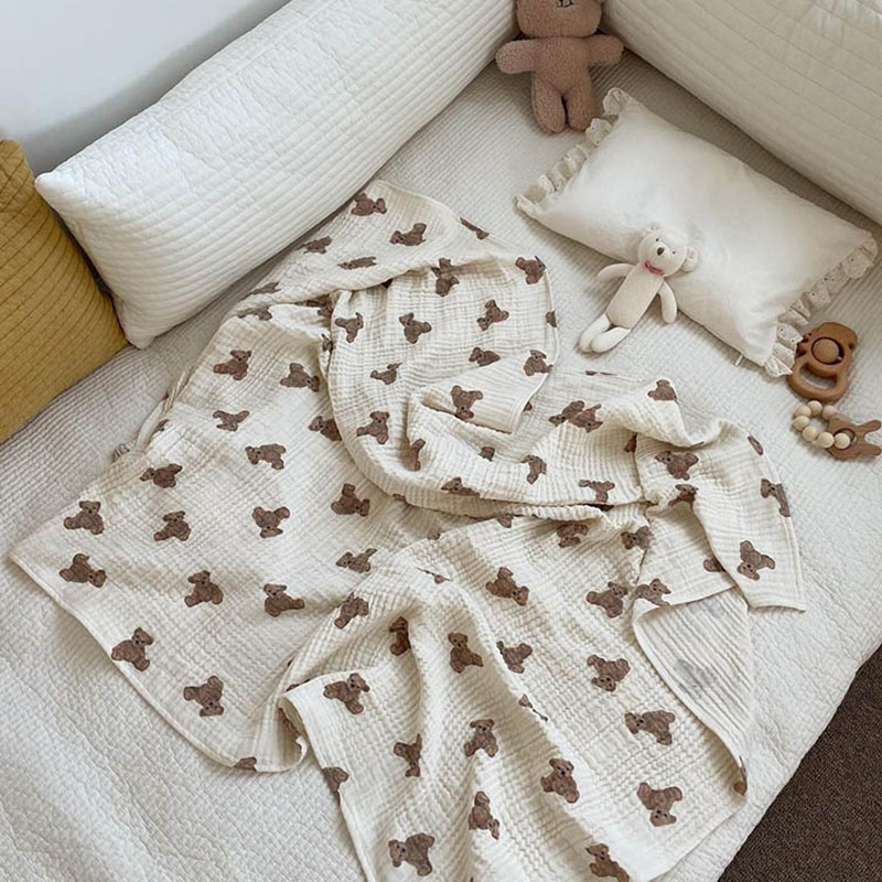 Bear Print Baby Blankets Newbo - Swaddle Blanket Muslin avis et prix