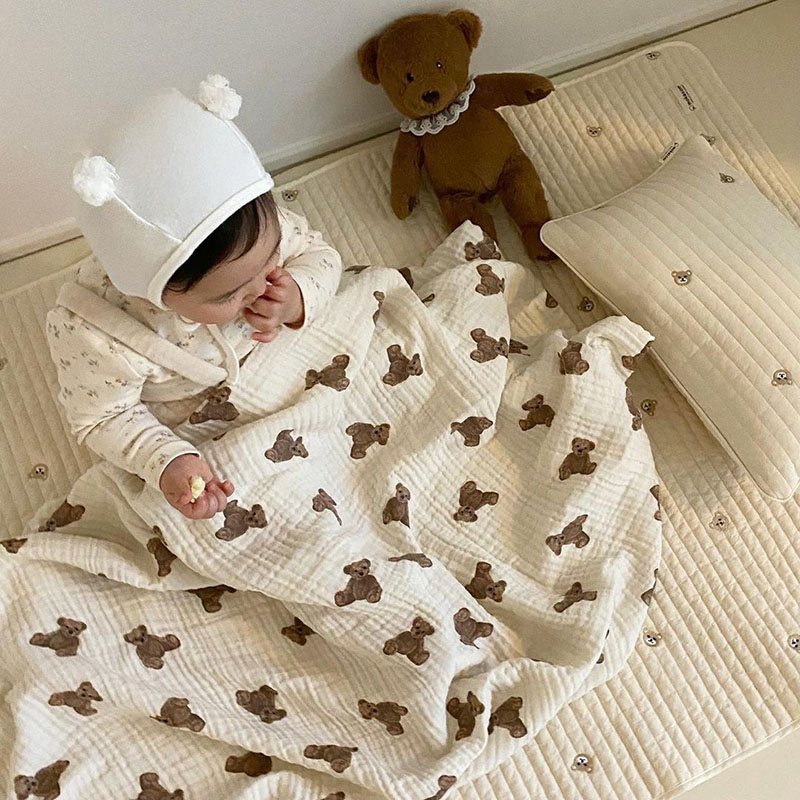 Bear Print Baby Blankets Newbo - Swaddle Blanket Muslin avis et prix
