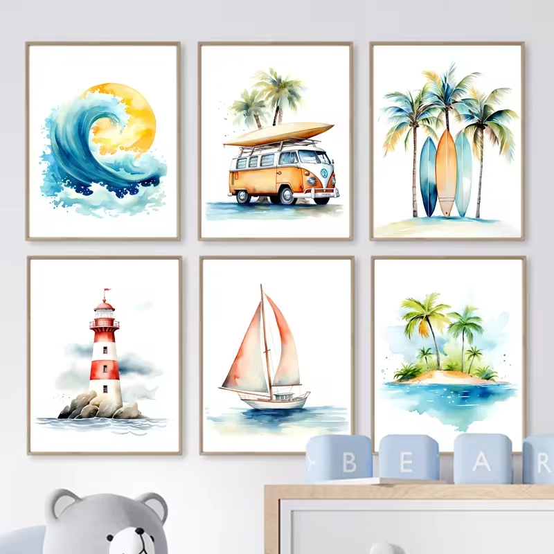 Surf Ocean Themed Nursery Beac - Baby Nursery Ocean avis et prix