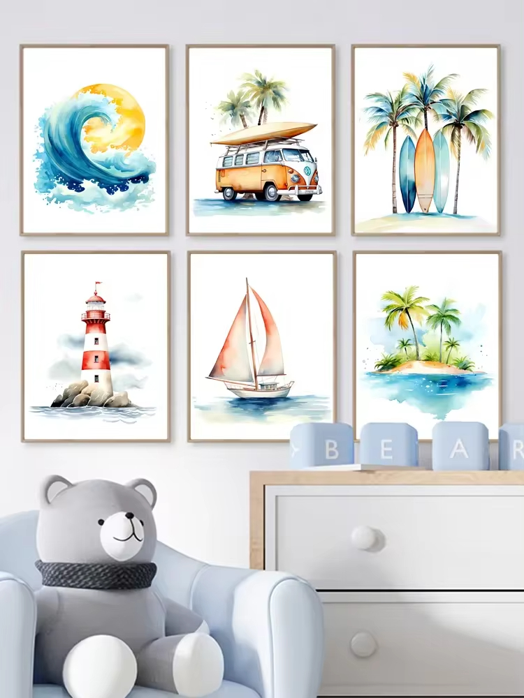 Surf Ocean Themed Nursery Beac - Baby Nursery Ocean avis et prix