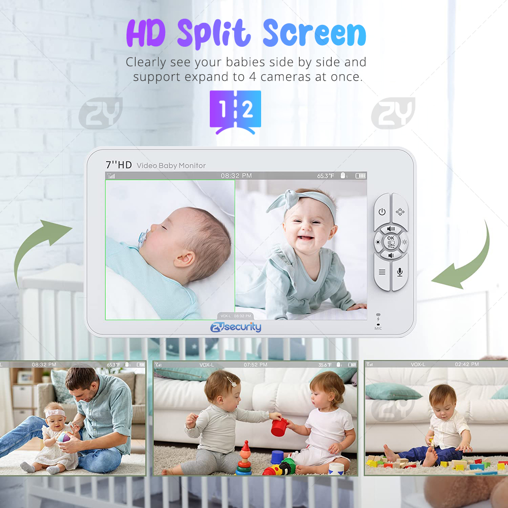 7.0 inch Video Baby Monitor HD - Baby Monitor Split Screen avis et prix