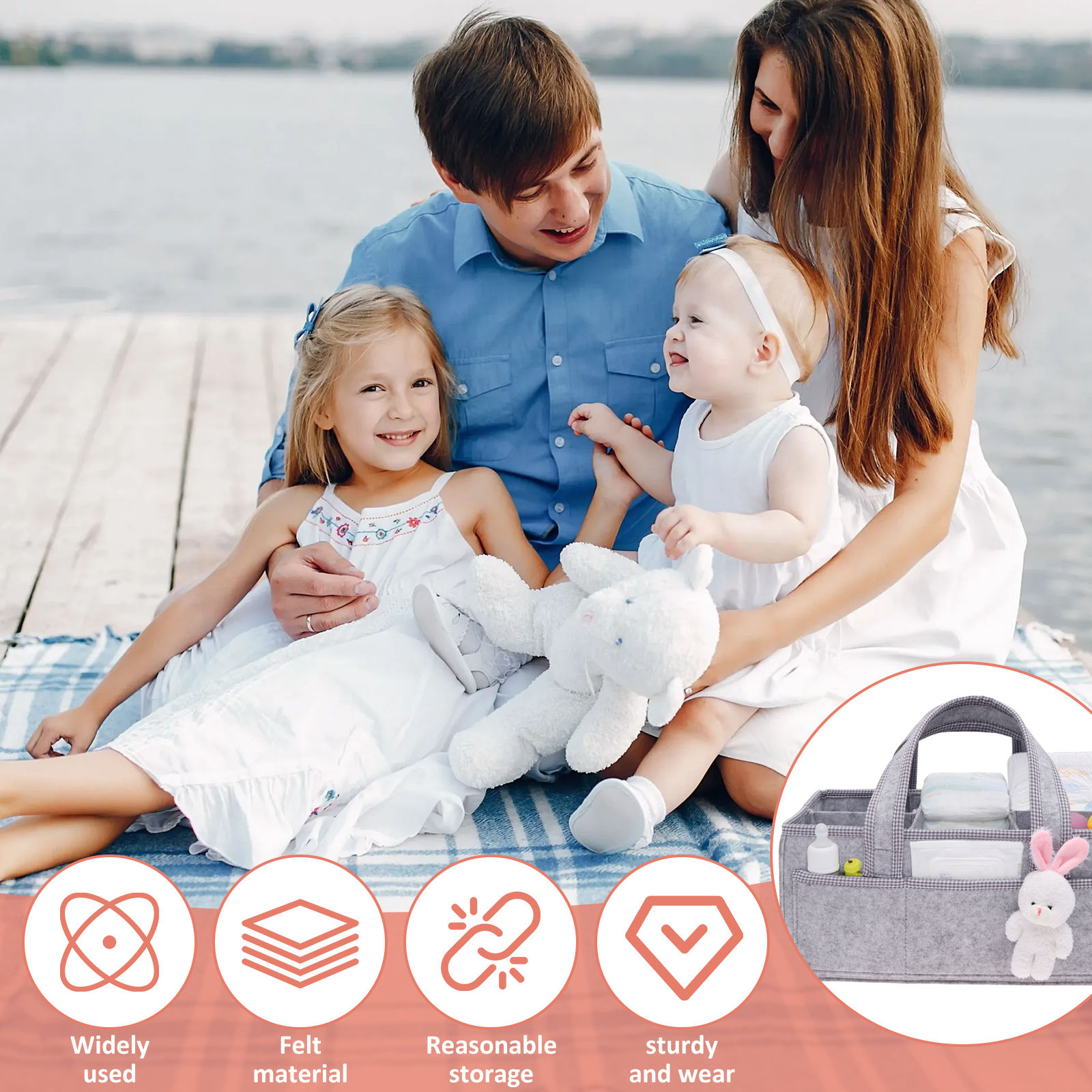 Baby Diaper Caddy Felt Baby Di - Baby Nursery Essentials avis et prix