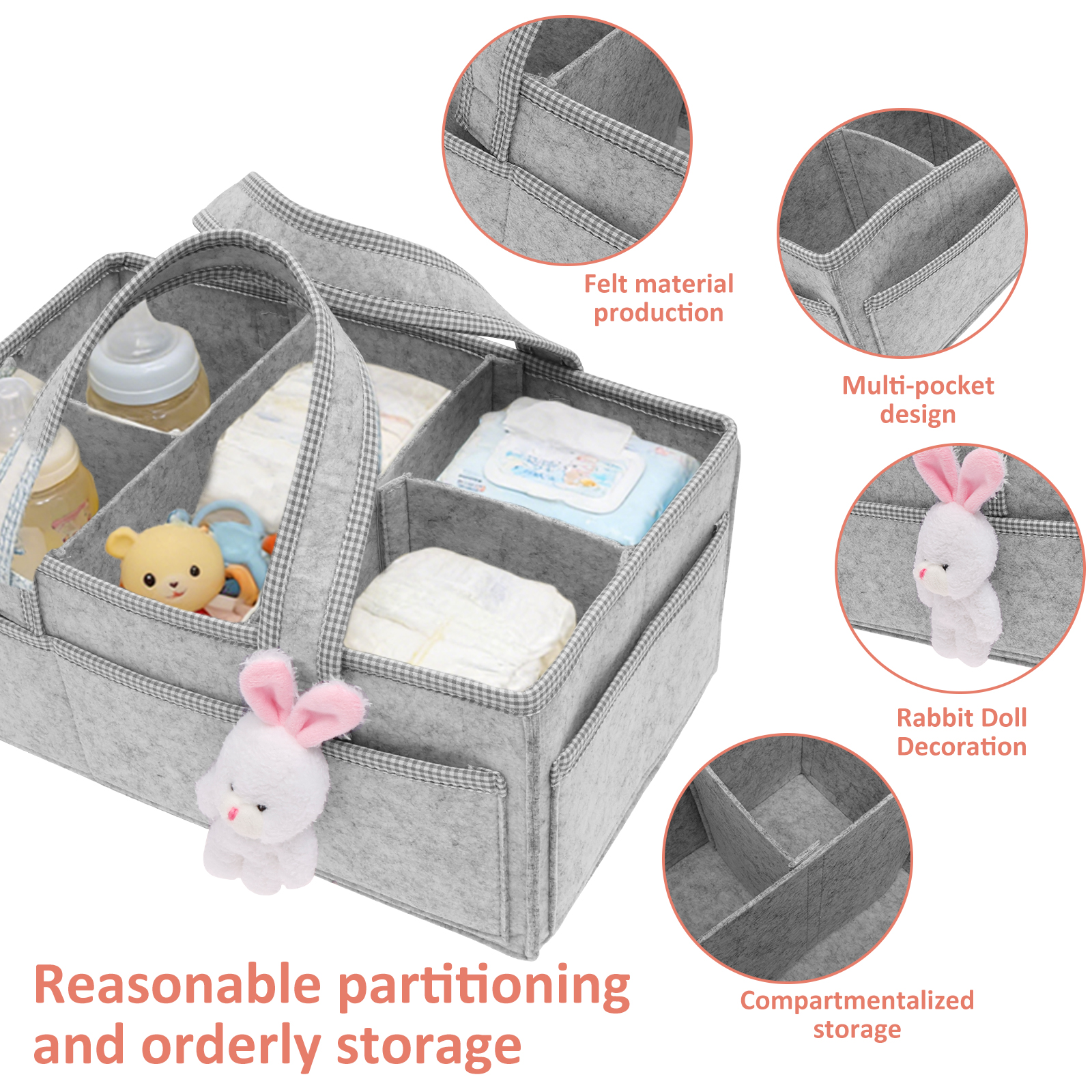 Baby Diaper Caddy Felt Baby Di - Baby Nursery Essentials avis et prix