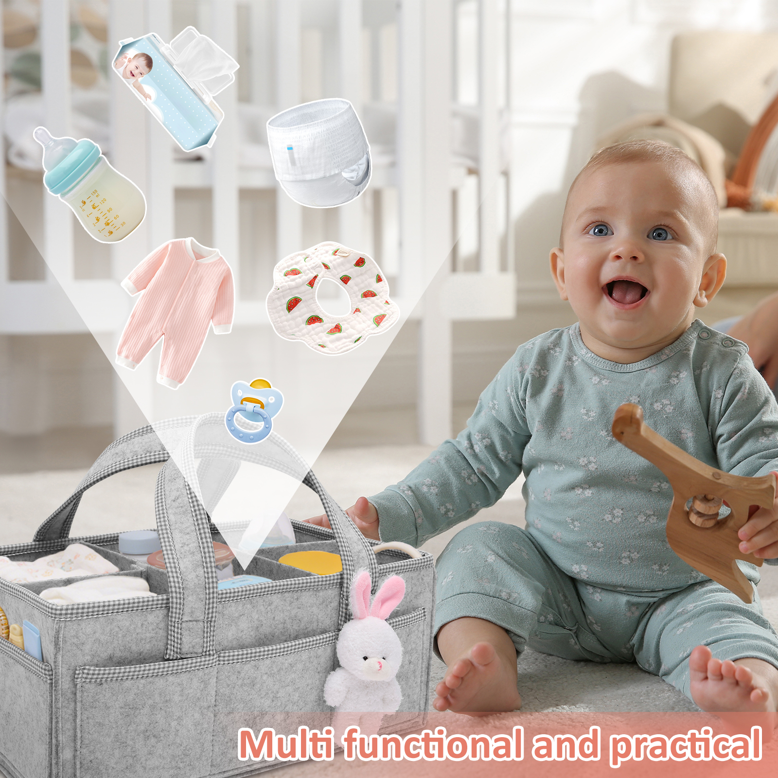 Baby Diaper Caddy Felt Baby Di - Baby Nursery Essentials avis et prix