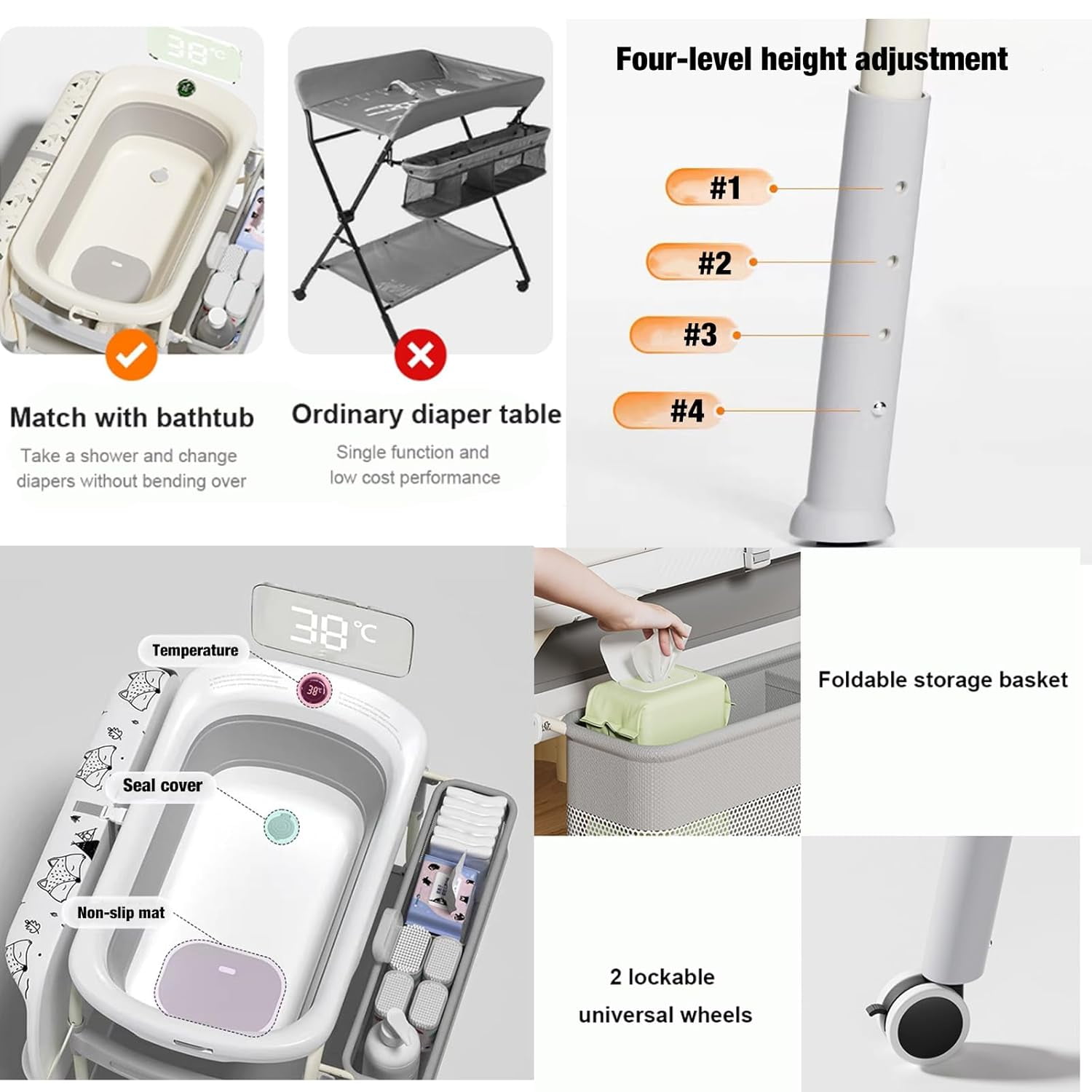 2 in 1 Baby Changing Table wit - Baby Nursery Dresser Changing Table avis et prix