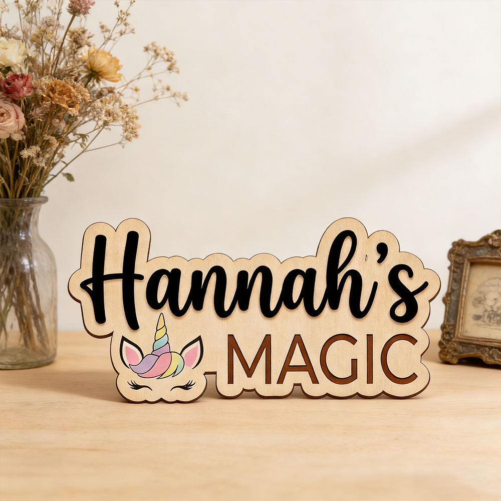 Custom Unicorn Magic Name Door - Baby Nursery Themes Girl avis et prix