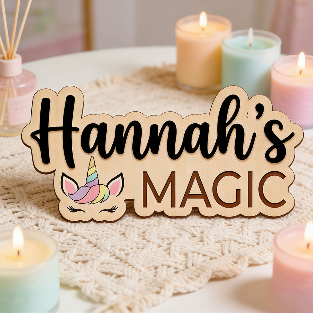 Custom Unicorn Magic Name Door - Baby Nursery Themes Girl avis et prix