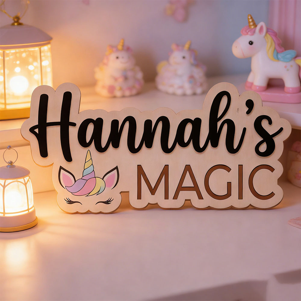 Custom Unicorn Magic Name Door - Baby Nursery Themes Girl avis et prix