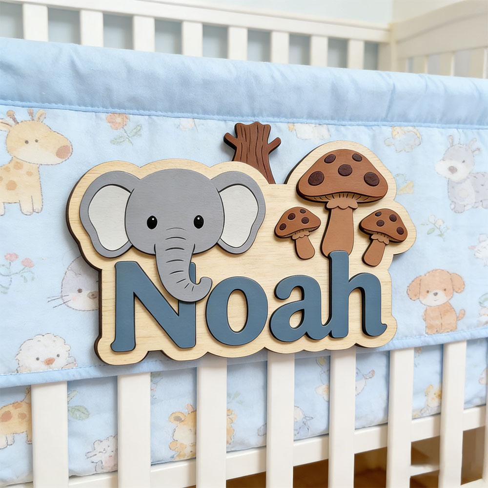 Customizable Cartoon Elephant  - Baby Nursery Themes Girl avis et prix