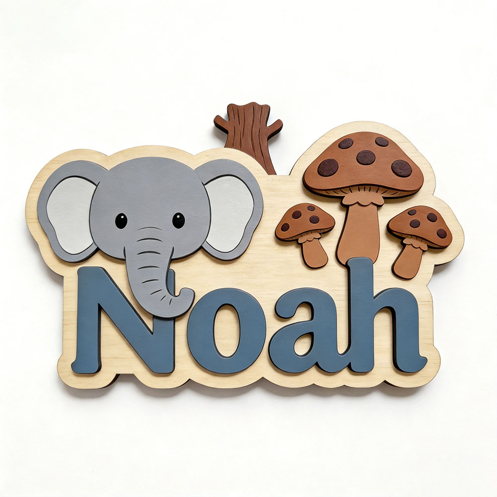 Customizable Cartoon Elephant  - Baby Nursery Themes Girl avis et prix
