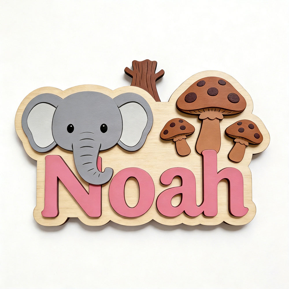 Customizable Cartoon Elephant  - Baby Nursery Themes Girl avis et prix