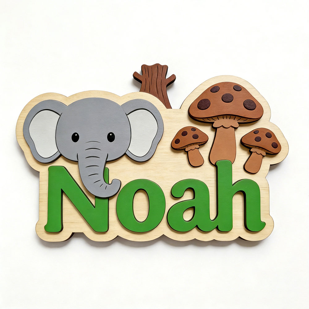 Customizable Cartoon Elephant  - Baby Nursery Themes Girl avis et prix
