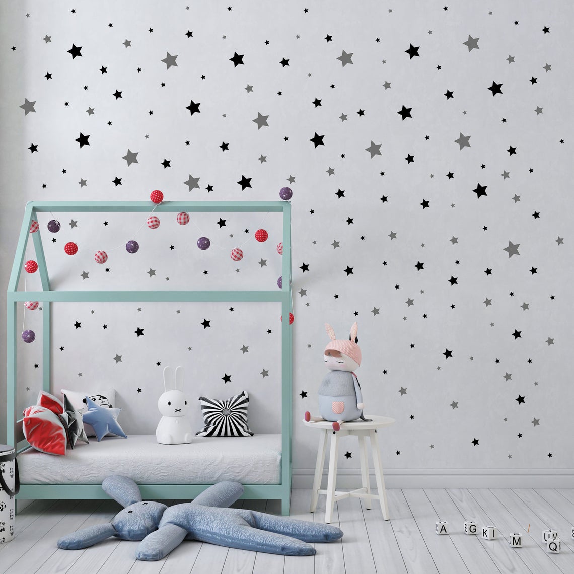 Cartoon 65Pcs Star Wall Sticke - Baby Nursery Set Furniture avis et prix