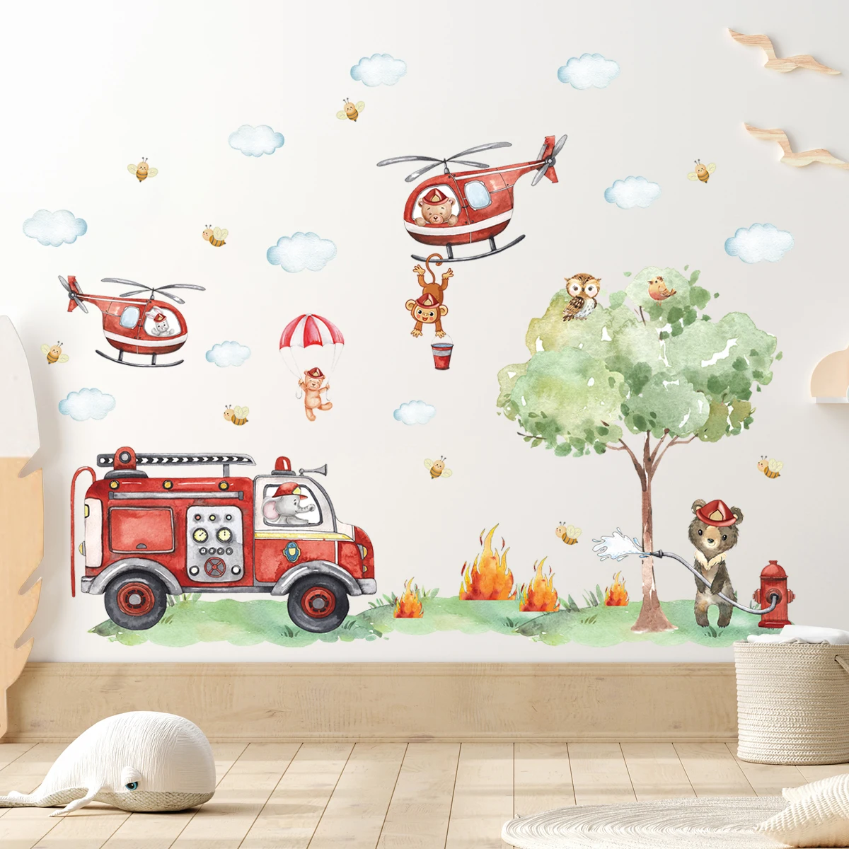 Cartoon Animal Fire Fighting T - Baby Nursery Water avis et prix