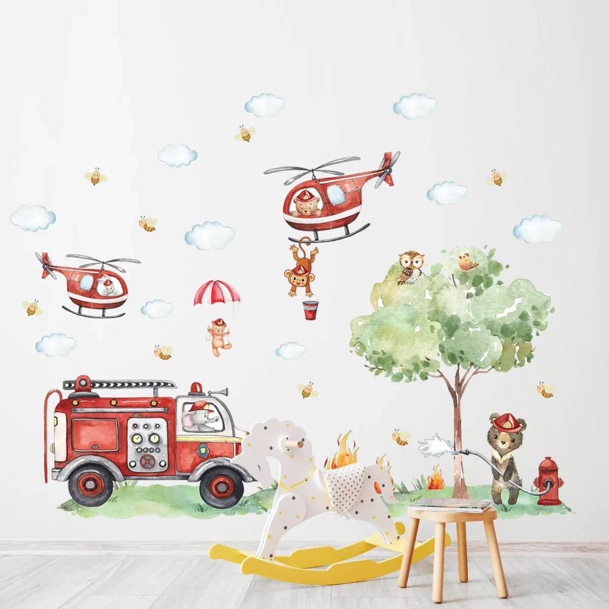 Cartoon Animal Fire Fighting T - Baby Nursery Water avis et prix
