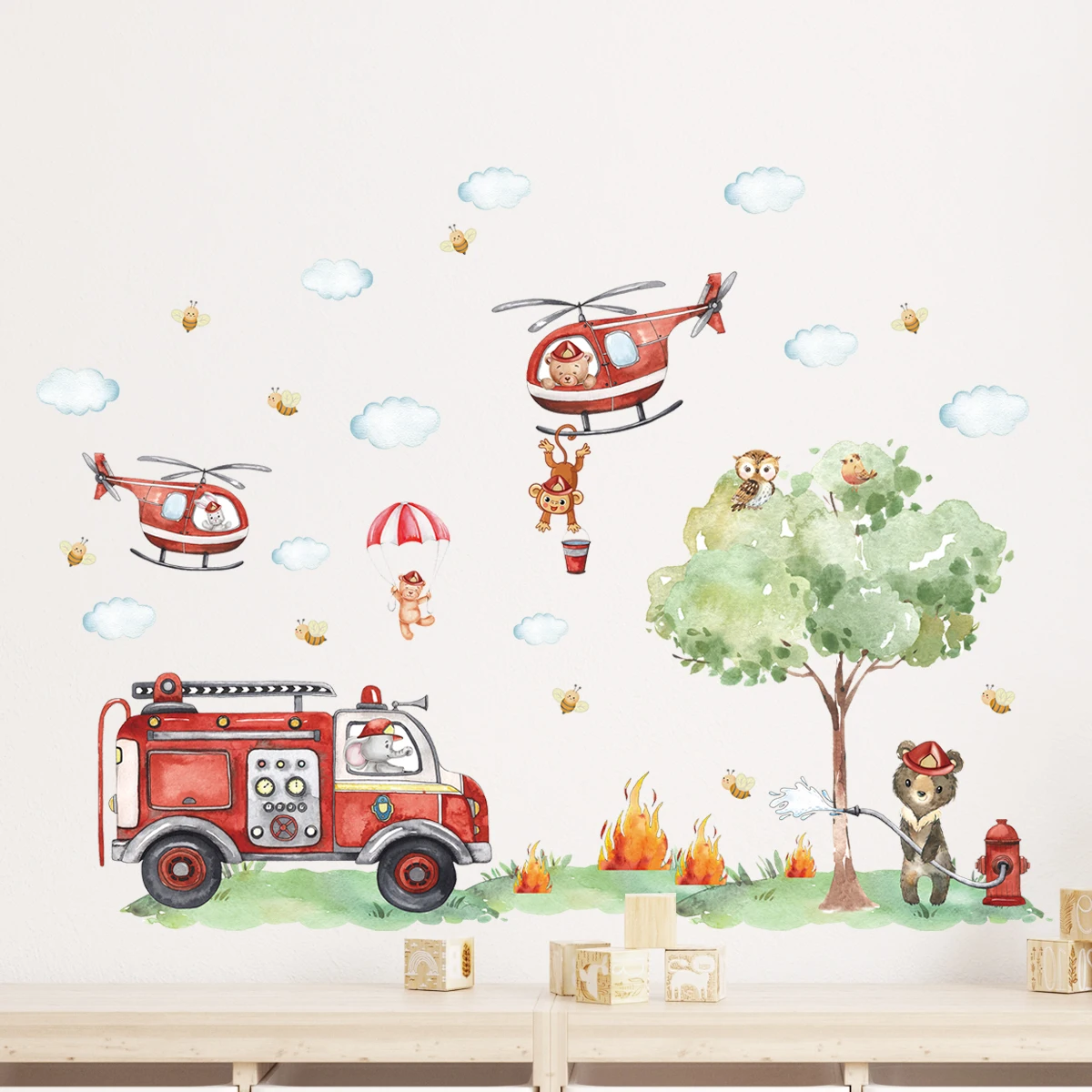 Cartoon Animal Fire Fighting T - Baby Nursery Water avis et prix