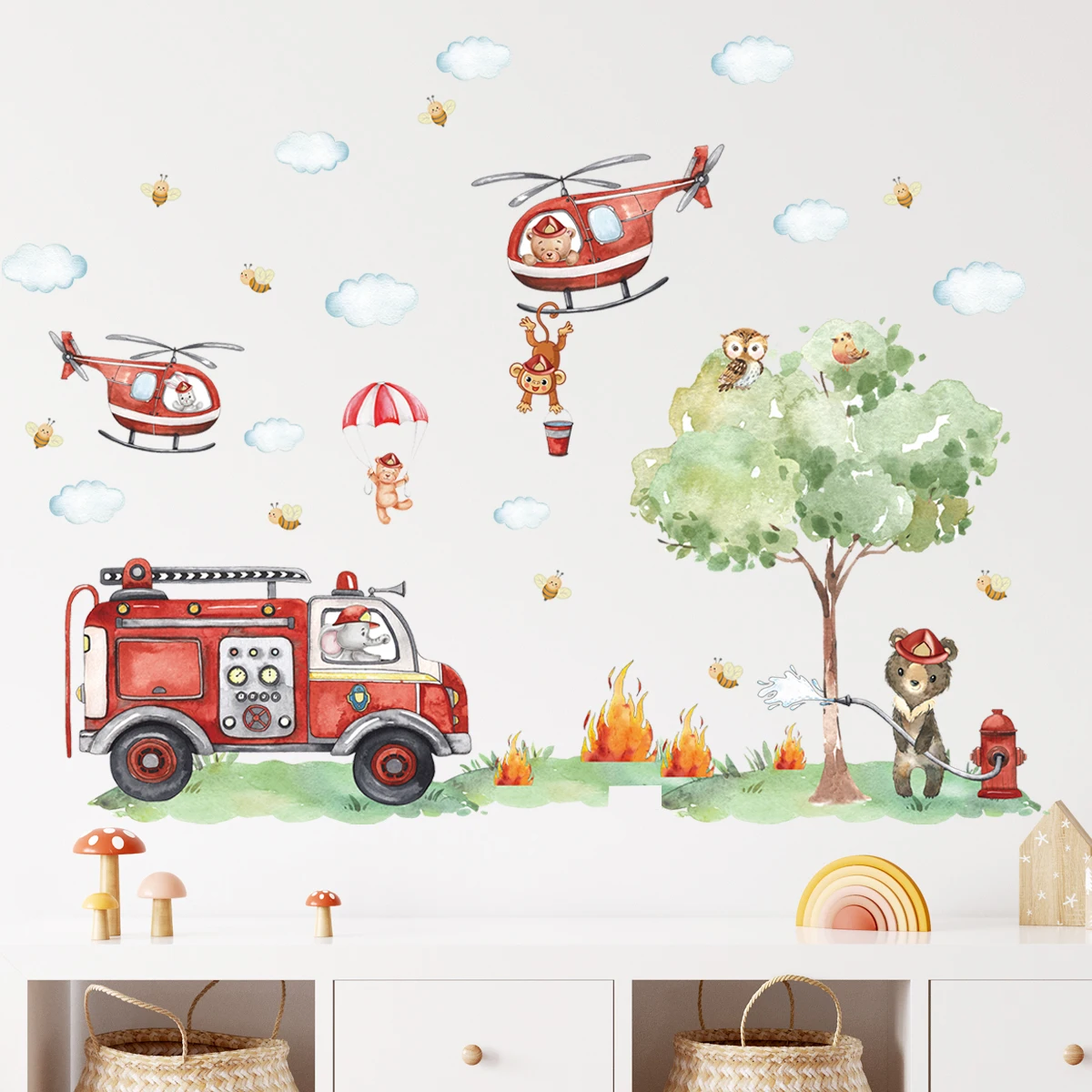Cartoon Animal Fire Fighting T - Baby Nursery Water avis et prix