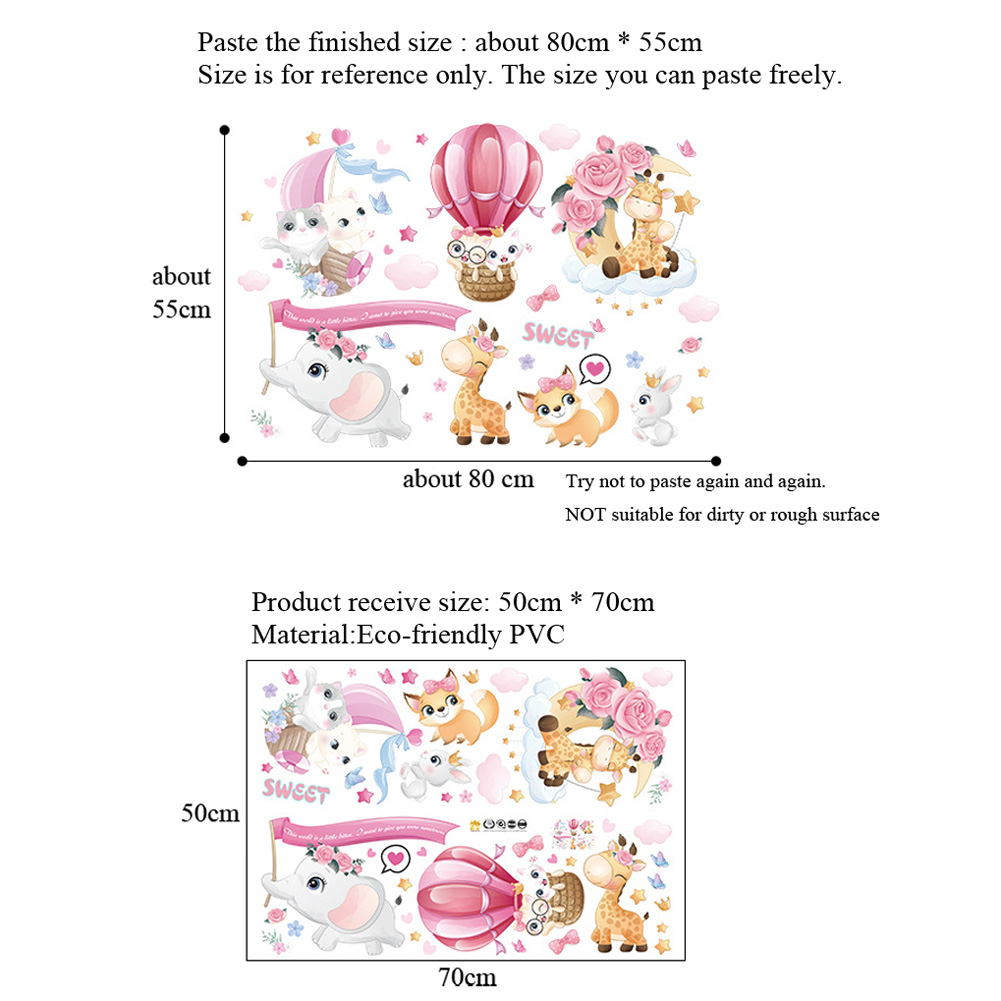 Cartoon SWEET Animal Wall Stic - Baby Nursery Set Furniture avis et prix