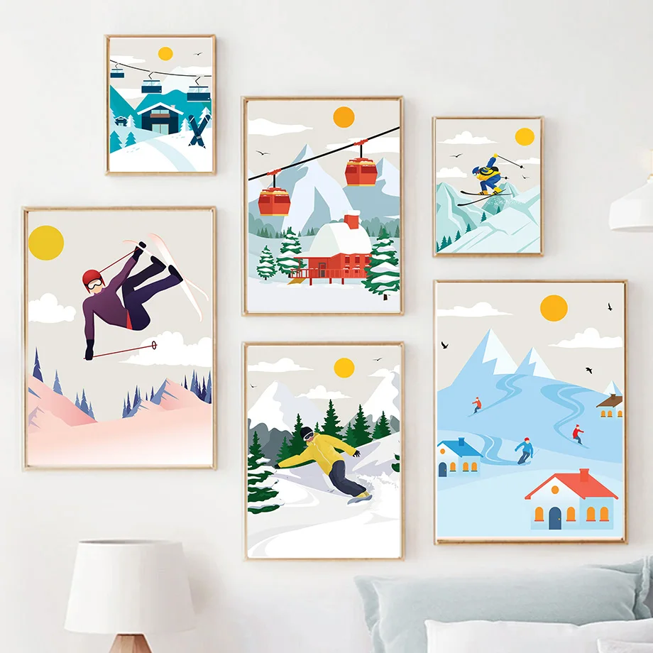 Minimalist Snow Mountain Canva - Baby Nursery Themes Girl avis et prix