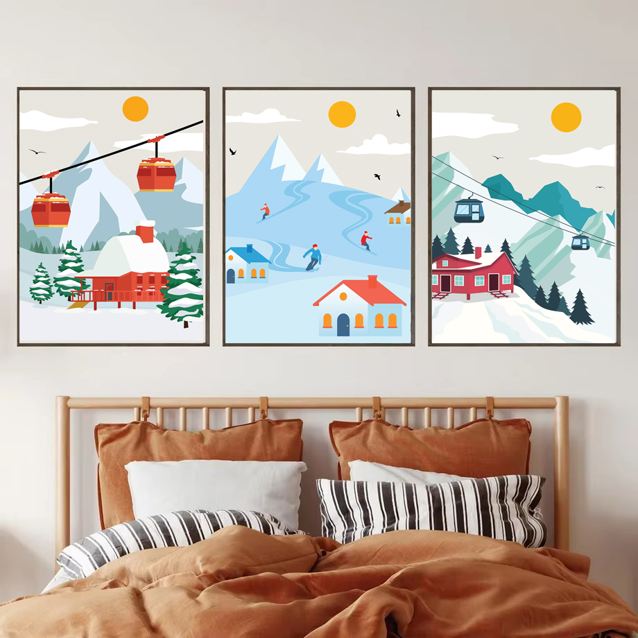 Minimalist Snow Mountain Canva - Baby Nursery Themes Girl avis et prix