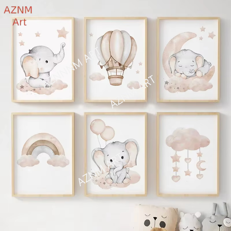 Elephant Balloon Rainbow Moon  - Baby Nursery Home avis et prix
