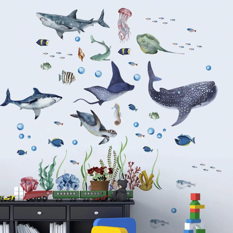 Latest Watercolor Sharks Ocean - Baby Nursery Ocean avis et prix
