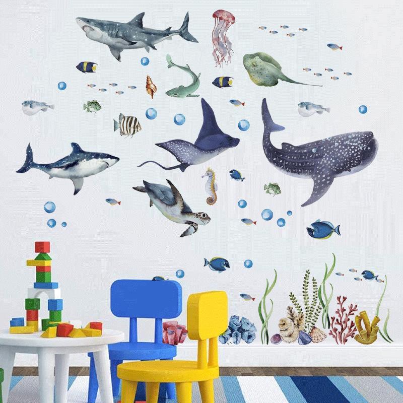 Latest Watercolor Sharks Ocean - Baby Nursery Ocean avis et prix
