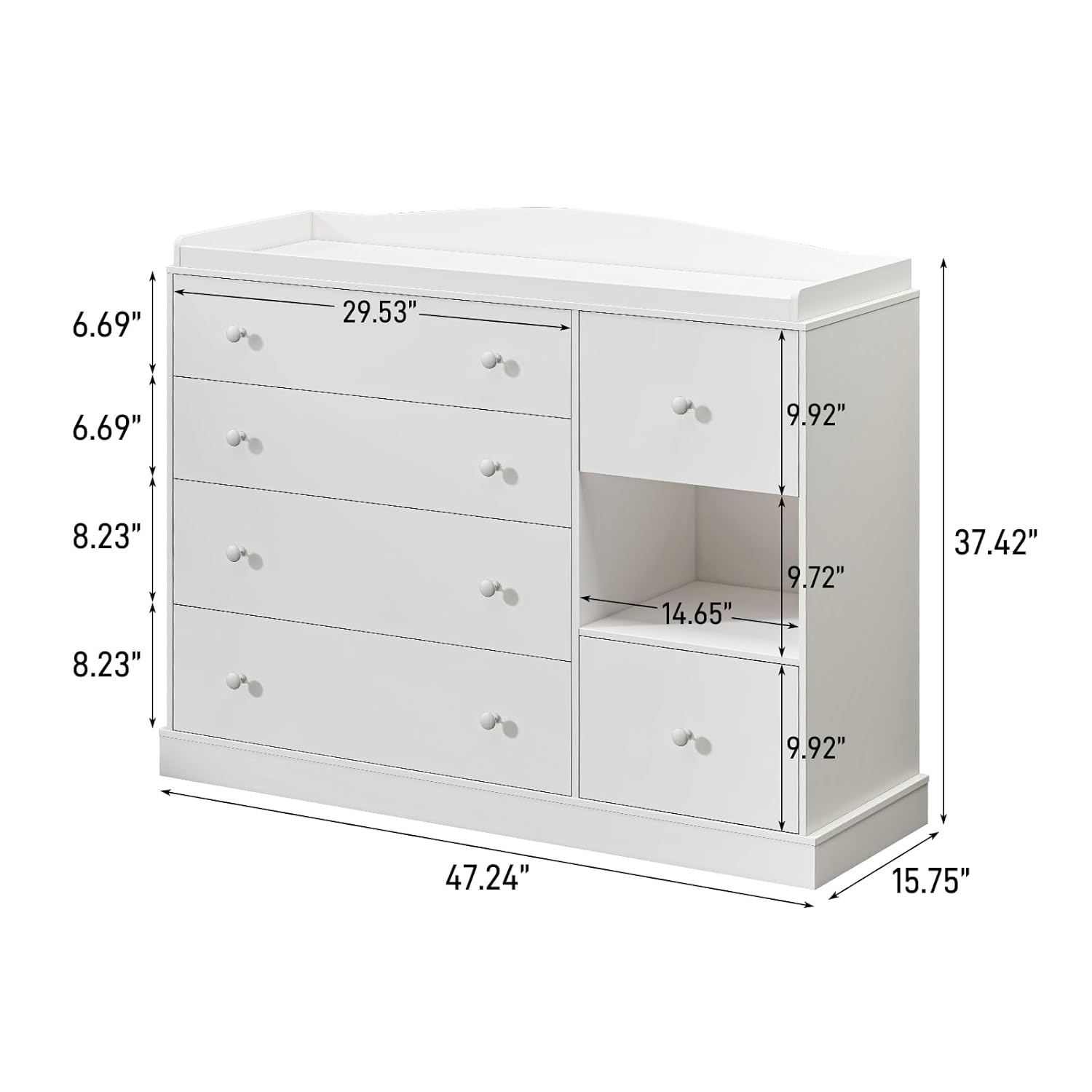 Kids Dresser Cabinet with Shel - Baby Nursery Dresser Changing Table avis et prix