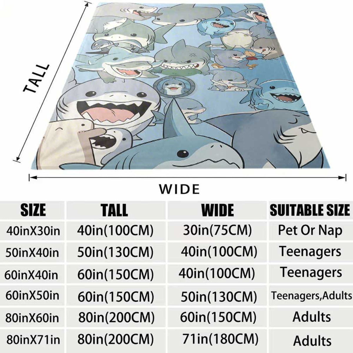 Large Cartoon Baby Sharks Flee - Baby Nursery Ocean avis et prix