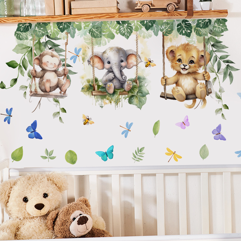 Cartoon Jungle Animals Theme W - Baby Nursery Themes Girl avis et prix
