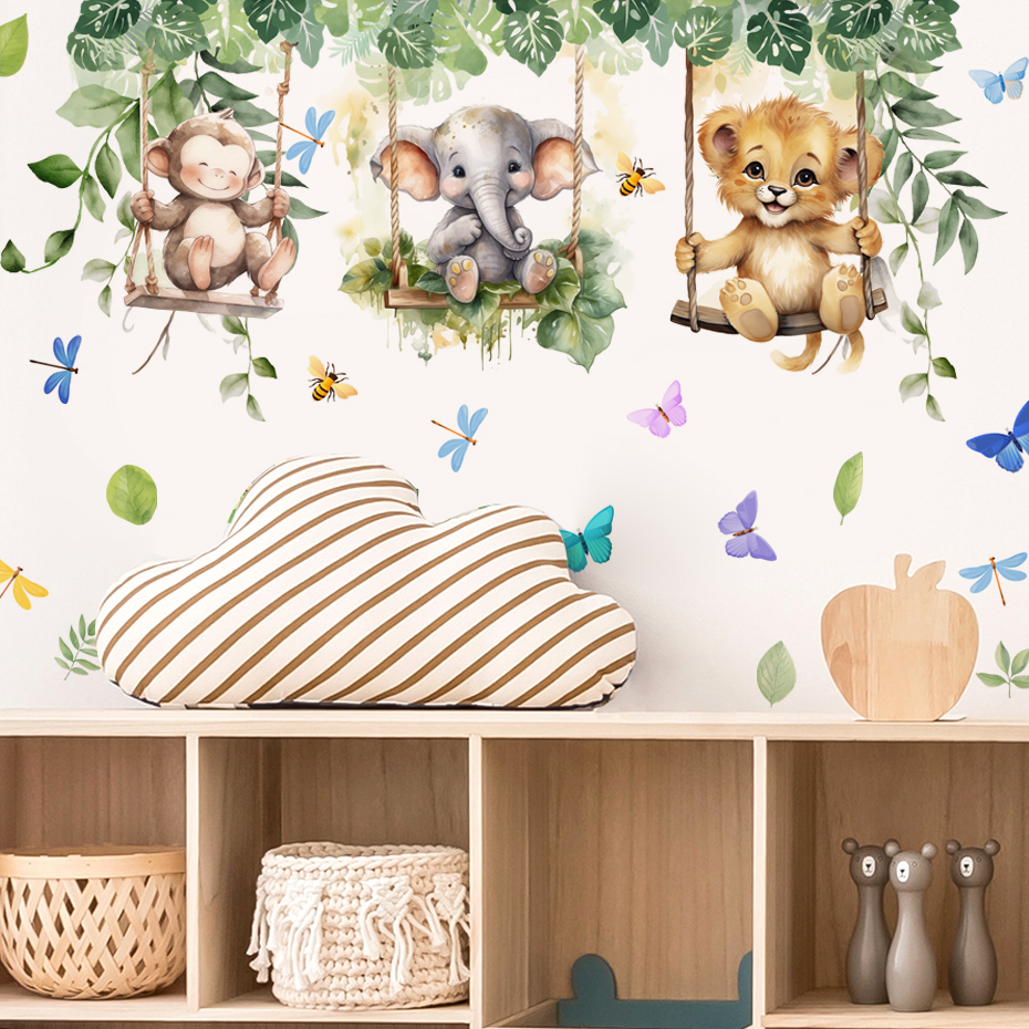 Cartoon Jungle Animals Theme W - Baby Nursery Themes Girl avis et prix