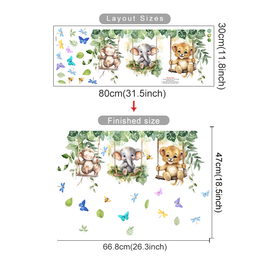 Cartoon Jungle Animals Theme W - Baby Nursery Themes Girl avis et prix