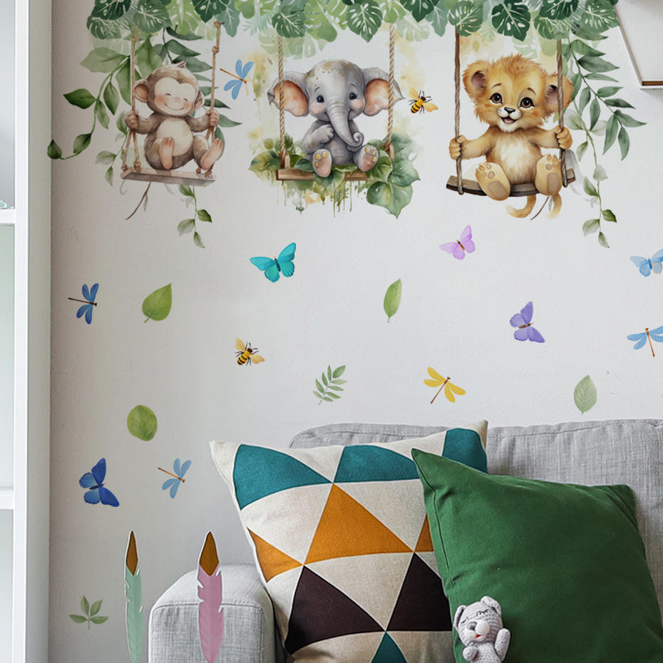 Cartoon Jungle Animals Theme W - Baby Nursery Themes Girl avis et prix
