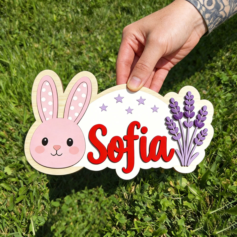 25cm Personalized Pastel Bunny - Baby Nursery Themes Girl avis et prix