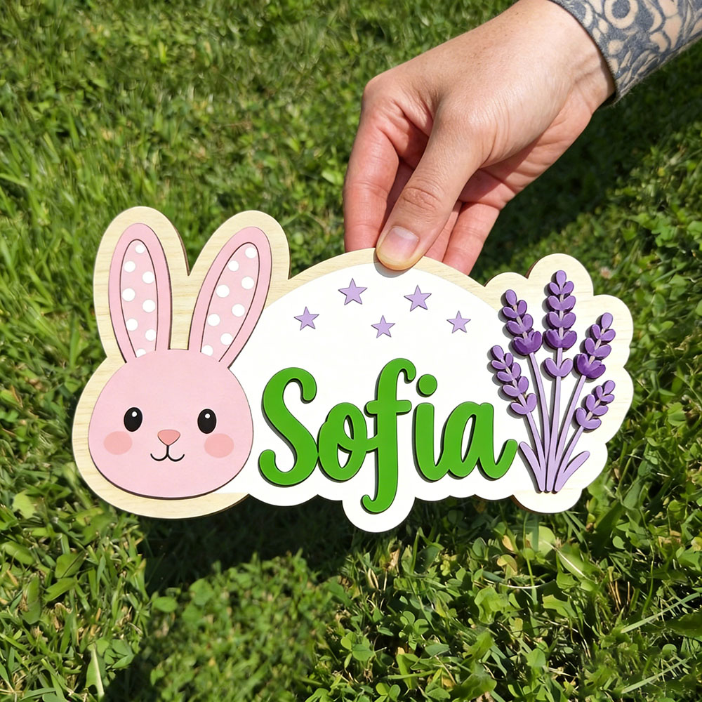 25cm Personalized Pastel Bunny - Baby Nursery Themes Girl avis et prix