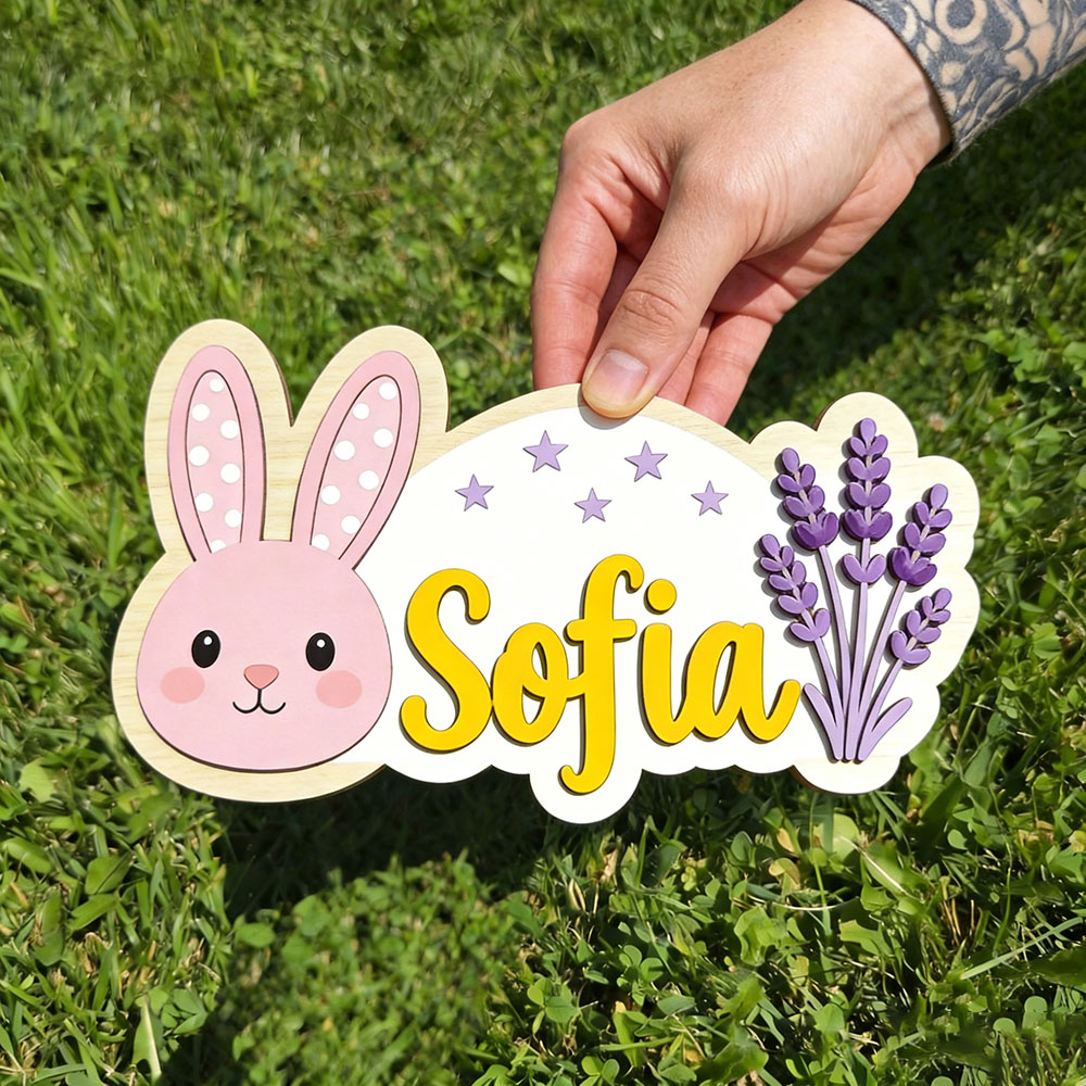 25cm Personalized Pastel Bunny - Baby Nursery Themes Girl avis et prix