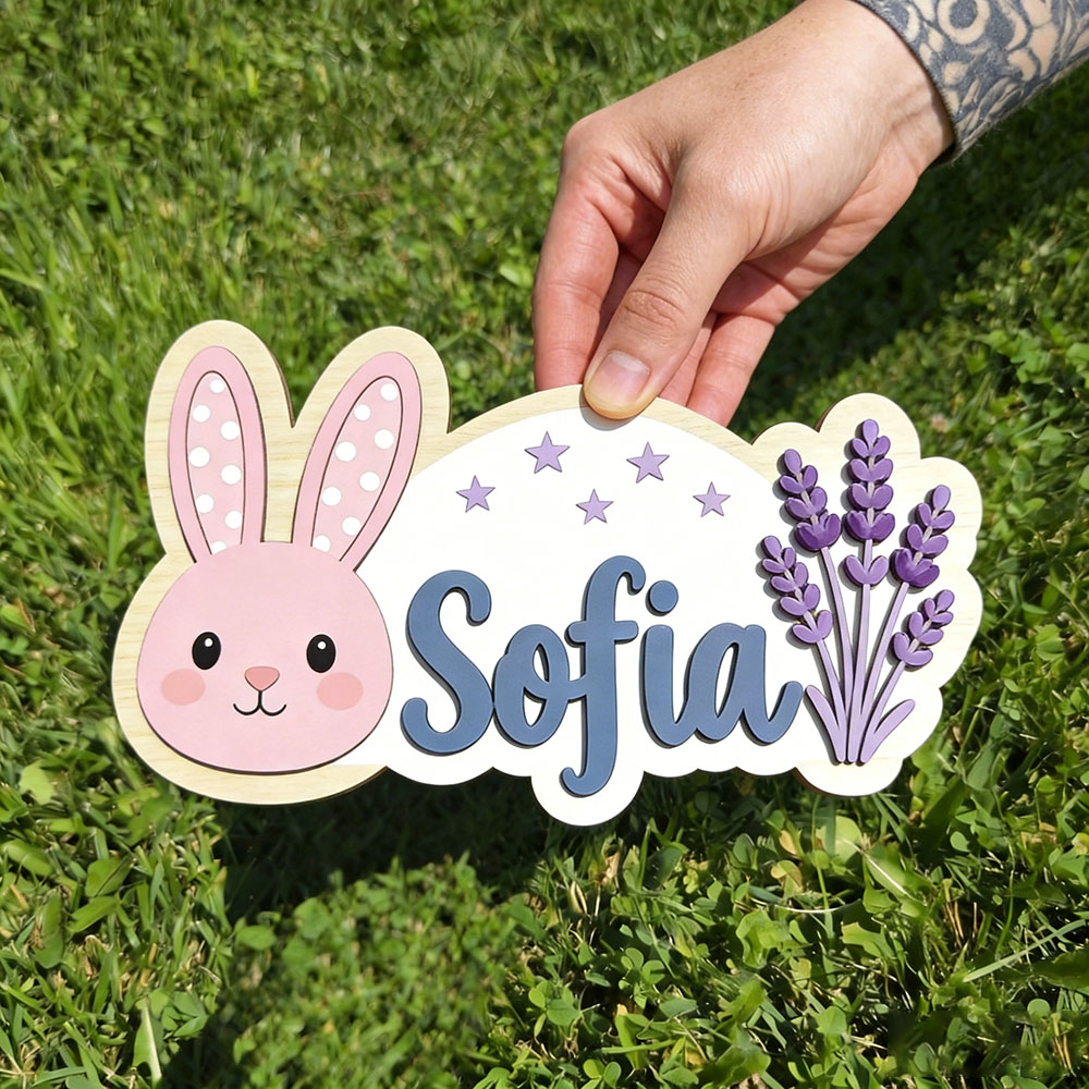 25cm Personalized Pastel Bunny - Baby Nursery Themes Girl avis et prix