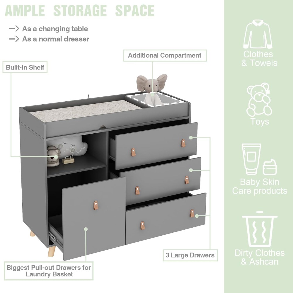 Baby Dresser Changing Table, T - Baby Nursery Dresser Changing Table avis et prix