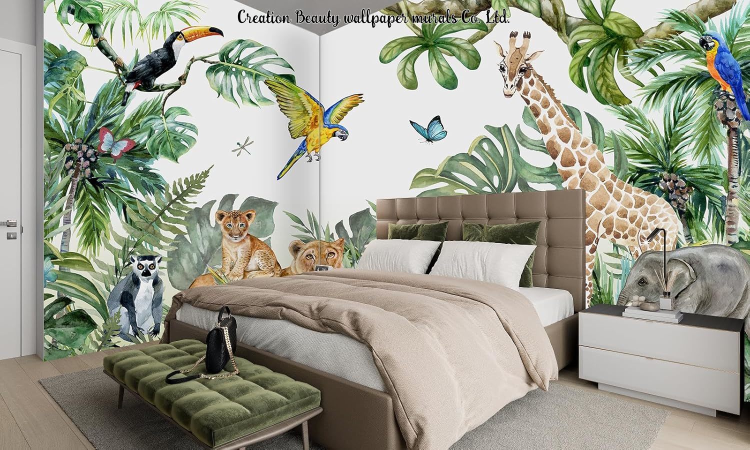 Watercolor Animals Jungle Wall - Baby Nursery Water avis et prix