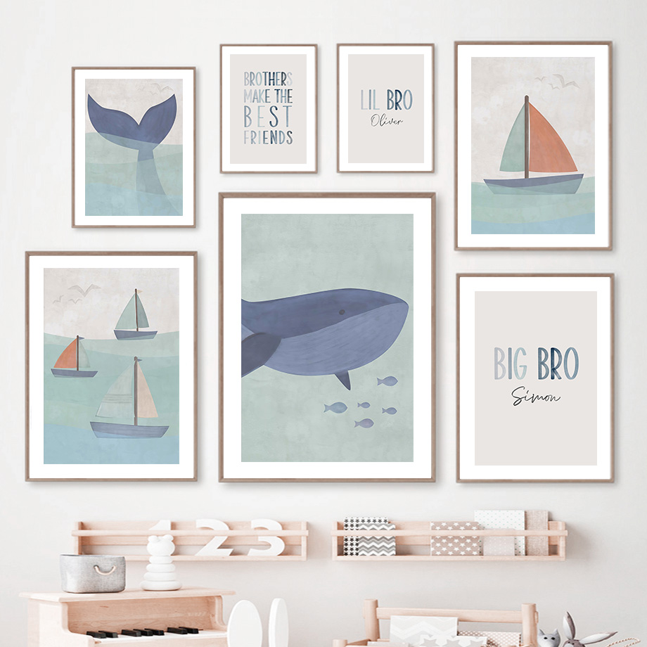 Cartoon Sea Whale Shark Sailbo - Baby Nursery Ocean avis et prix