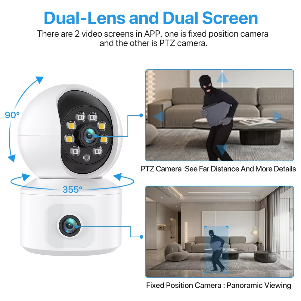 6MP iCsee WiFi IP Camera Dual  - Baby Monitor Split Screen avis et prix